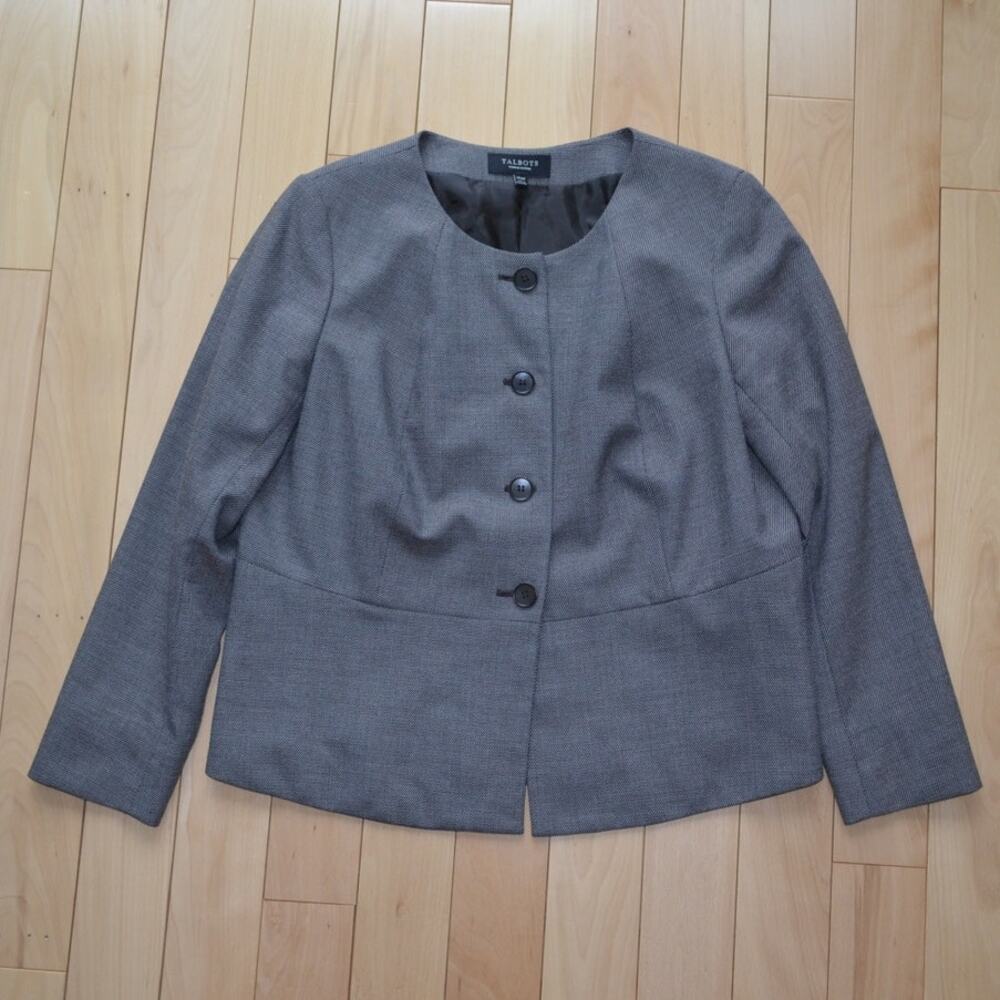 Talbots Blazer Suit Jacket Gray Size 14WP